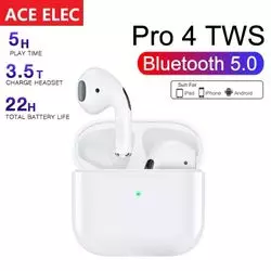 Ace Elec Écouteurs Bluetooth - Mini Pro 4 Oreillette Bluetooth Stéréo - Blanc